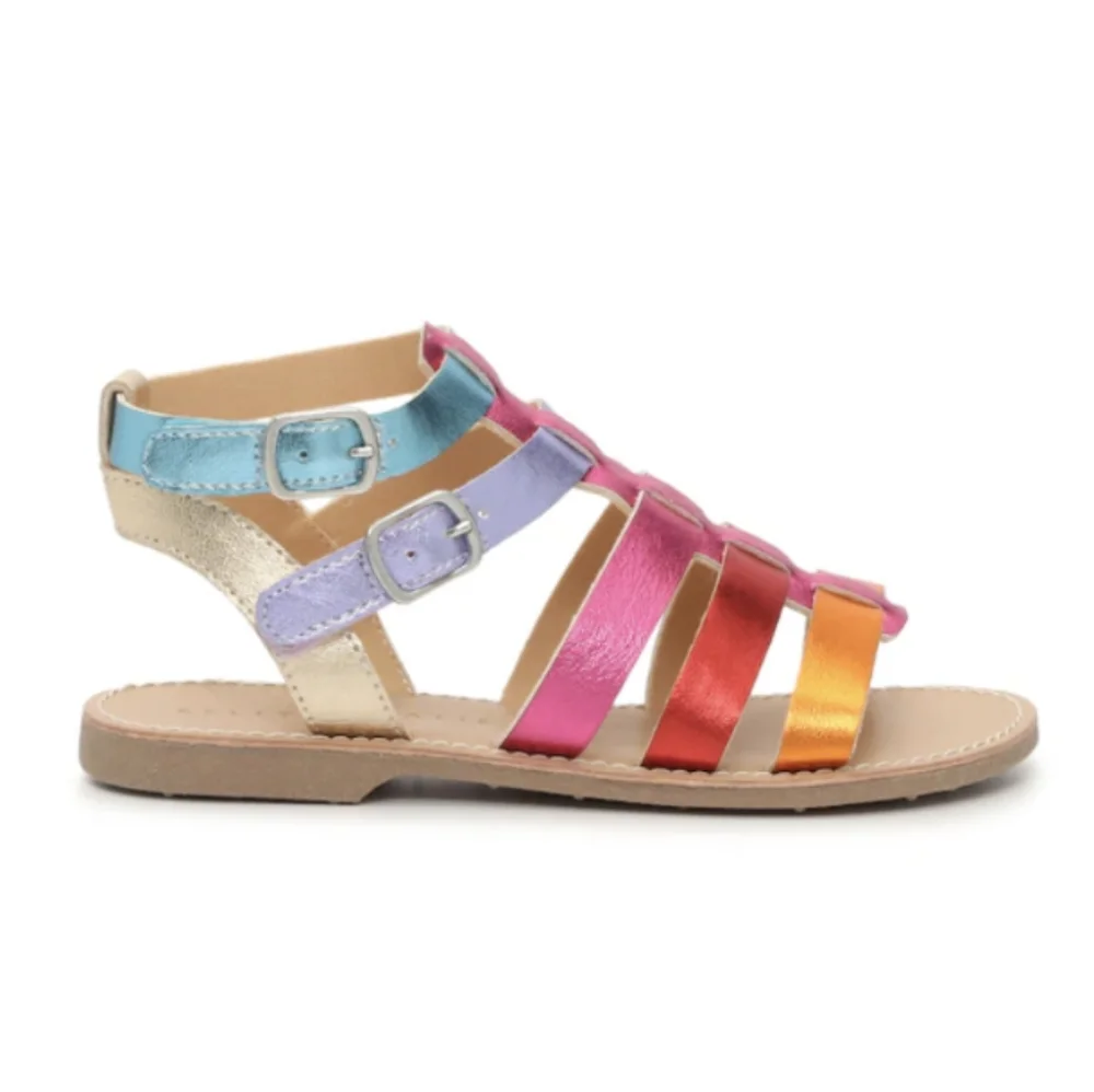 NIB Kelly & Katie Chloe Gladiator Rainbow Sandal Kids Size 2